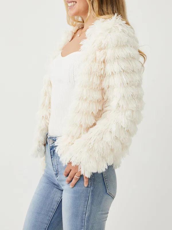 White Daily Long sleeves Jacket