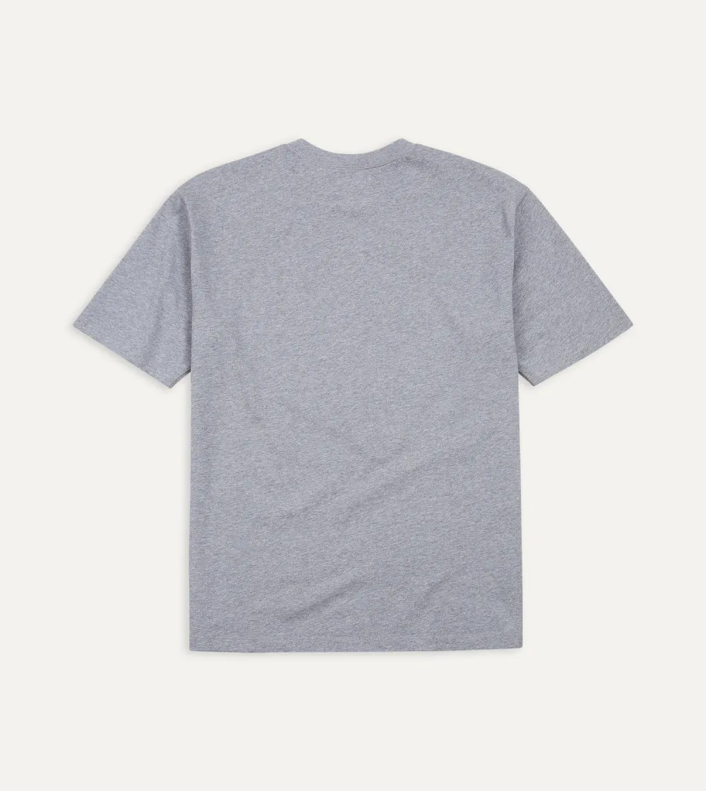 Casual Style Grey Cotton Crew Neck Hiking T-Shirt