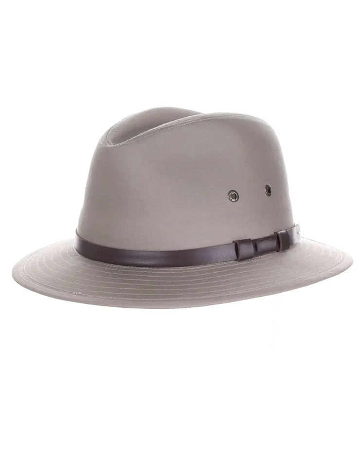 Natural Straw Fedora Hat with Leather Band