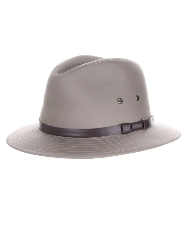 Natural Straw Fedora Hat with Leather Band