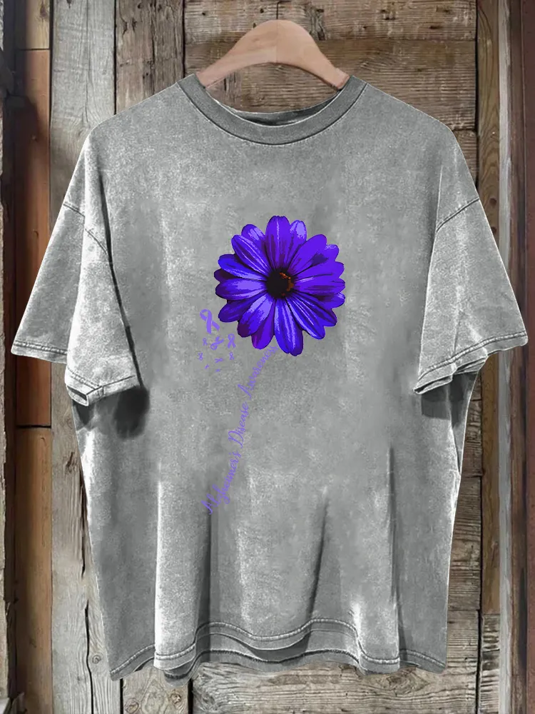 Men'S Shirt For Alzheimer'S Disease Prevention And Treatment, Sunflower Print T-Shirt