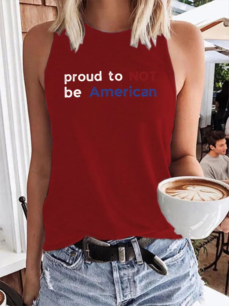 Women's Proud To Not Be American Crew Neck Vest