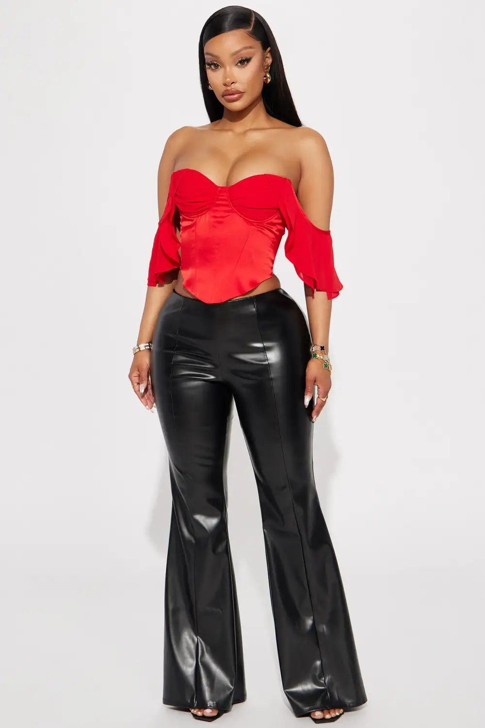 Dream Girl Satin Corset Top - Red