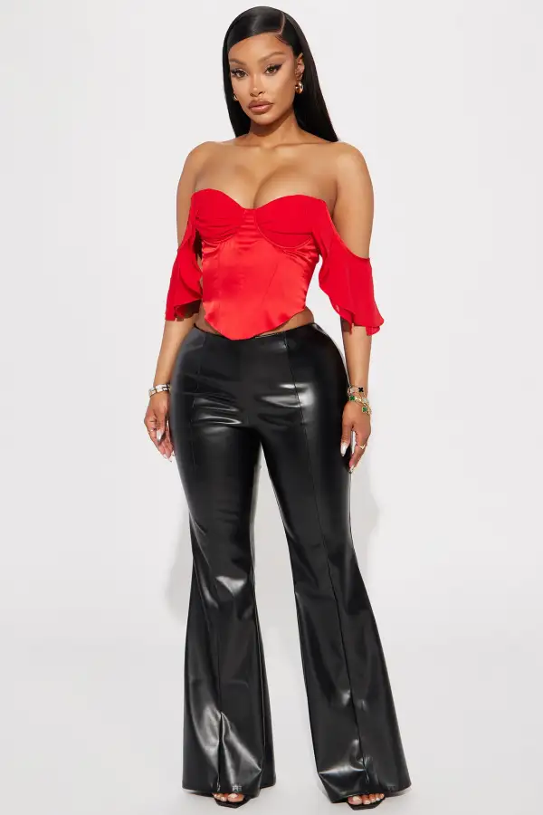 Dream Girl Satin Corset Top - Red