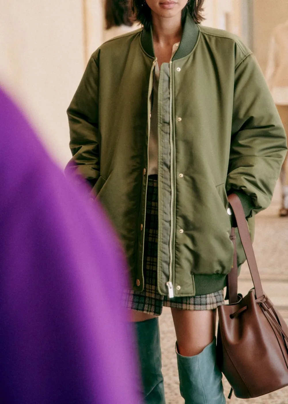 Army Green Bomber Coat