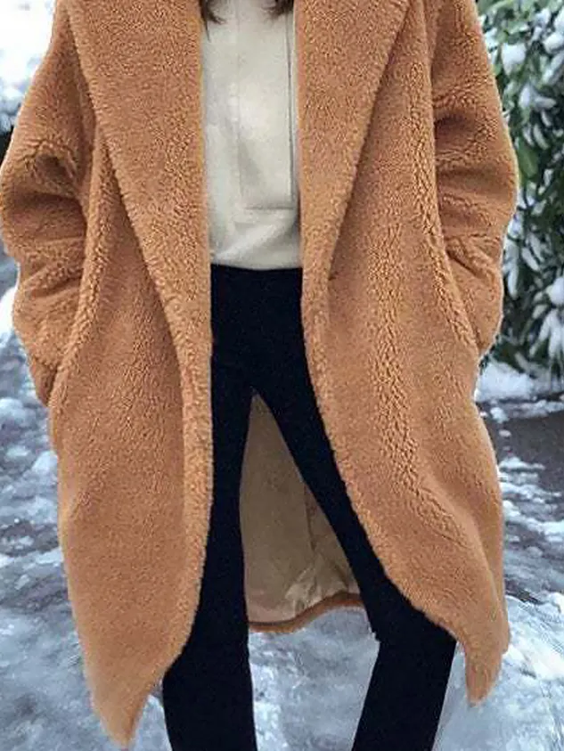 Polar Fleece Loose Plain Teddy Jacket