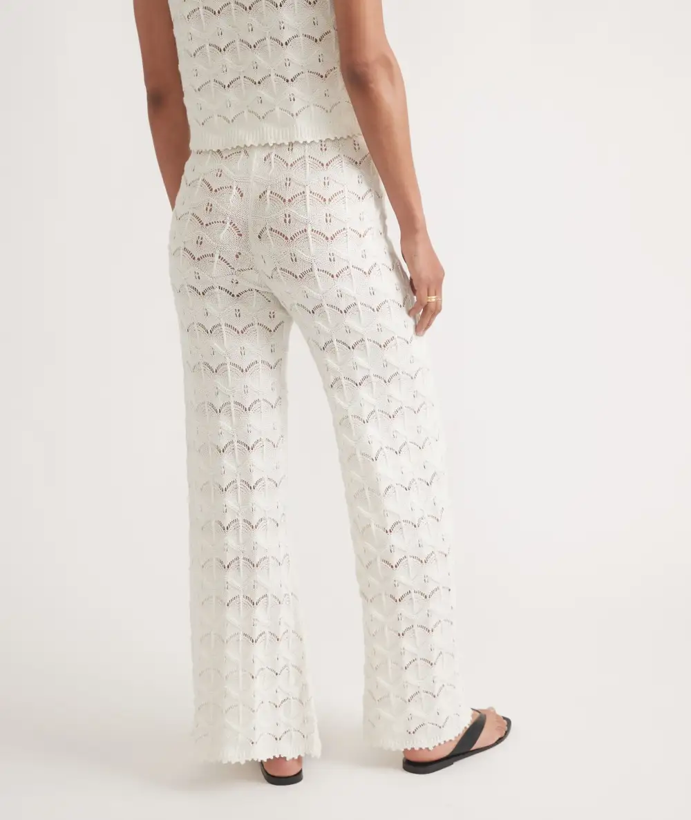 Knit Patterned Wide-Leg Pants