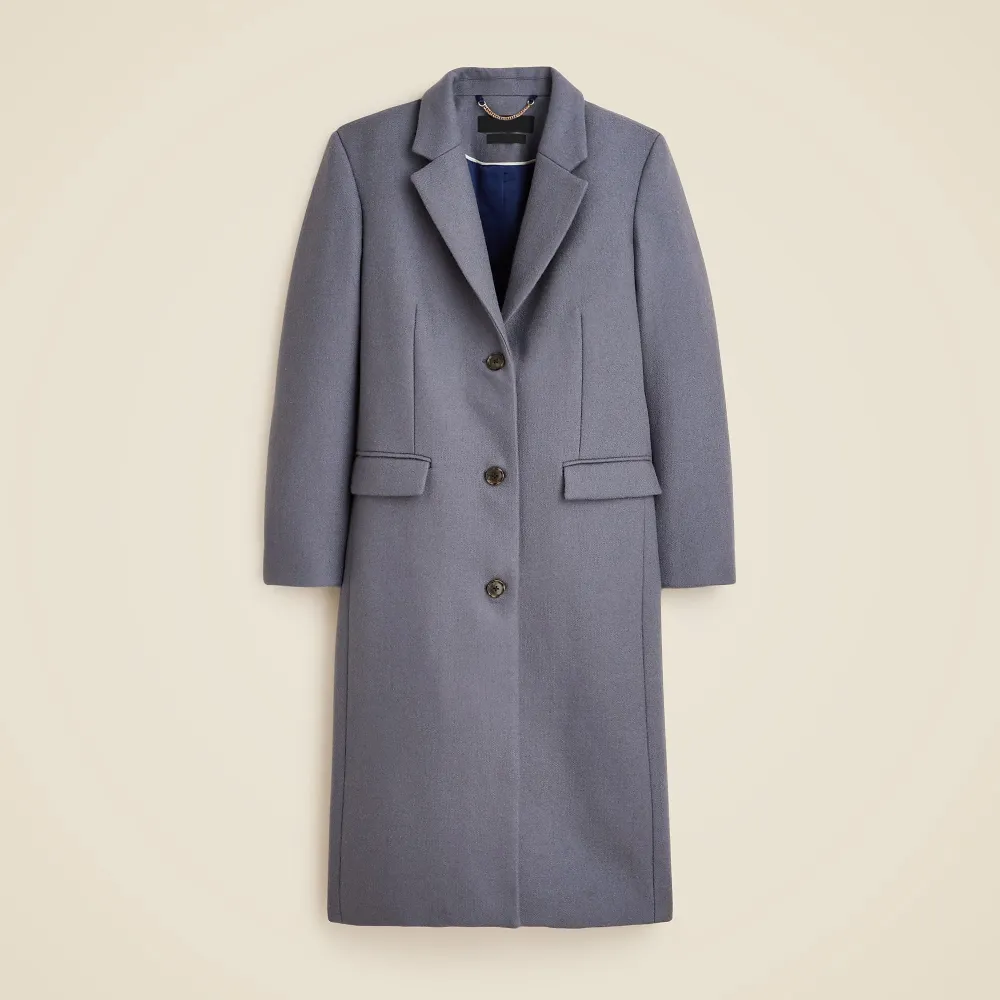 Lapel topcoat wool-blend