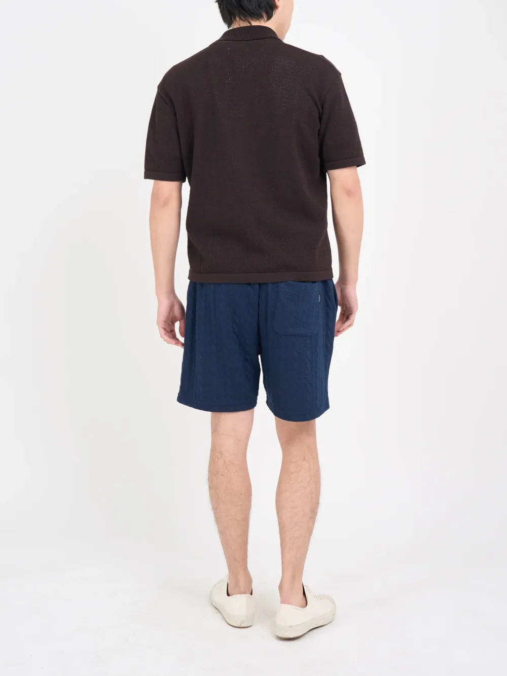 Brown Short Sleeve Knitted Shirt