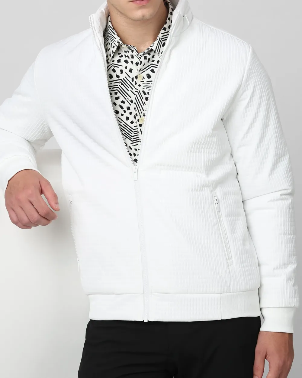 Versatile Comfortable Slim-Fit White Jacket