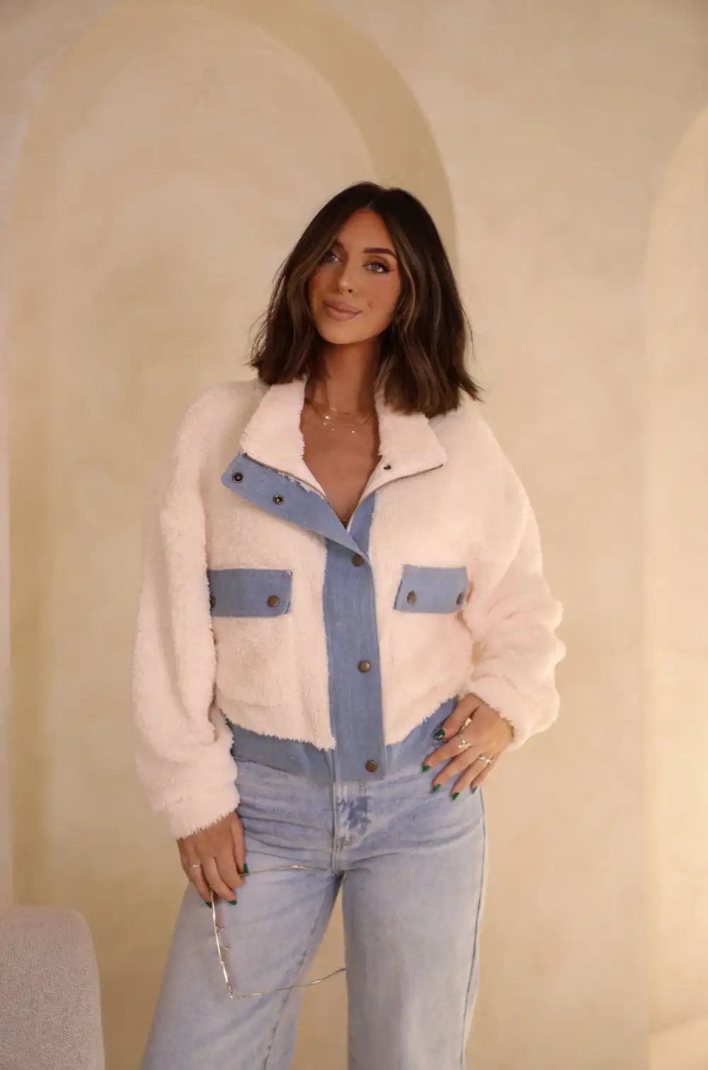 Shearling Chic Denim Jacket