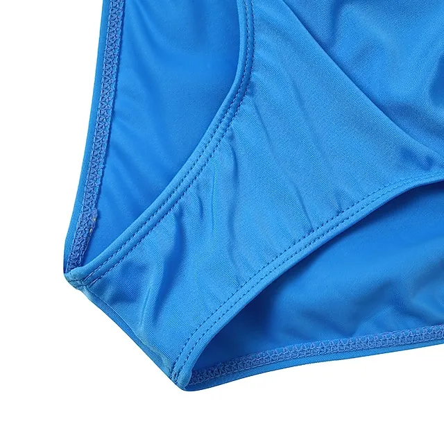 Women's Swimwear Tankini Swim Dress 2 Piece Plus Size Swimsuit Halter 2 Piece Modest Swimwear Push Up Open Back Floral Print Blue Halter V Wire Bathing Suits New Vacation Beach Wear