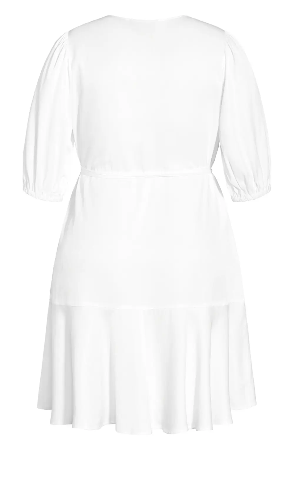 Evans Ivory Puff Sleeve Tie Waist Dress