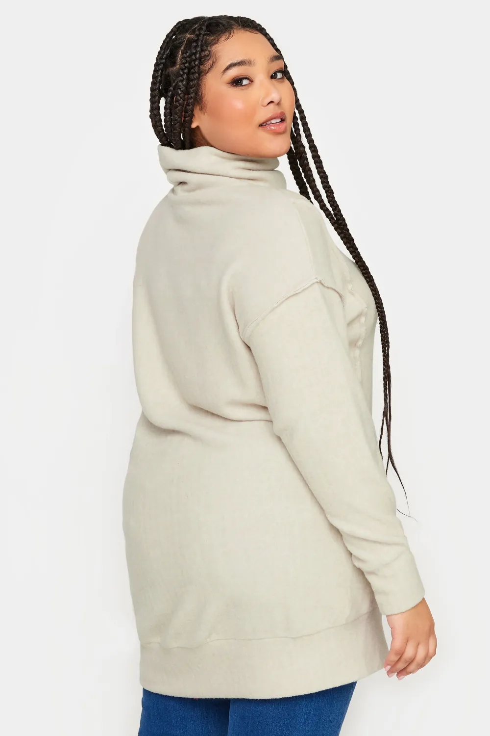 YOURS LUXURY Curve Cream Soft Touch Turtle Neck Jumper