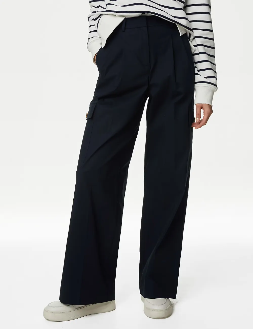 Cotton High Waisted Trousers