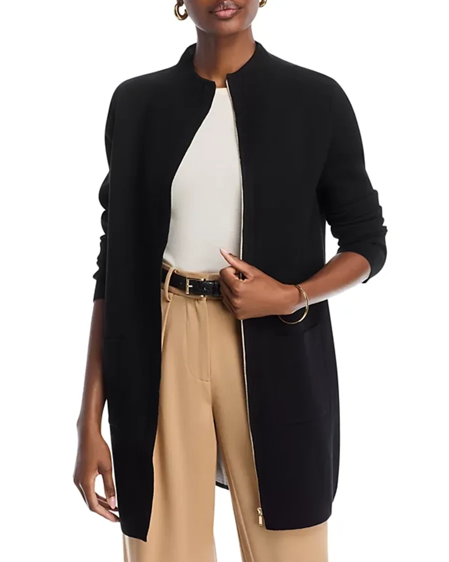 Long Sleeves Funnel Neck Coat