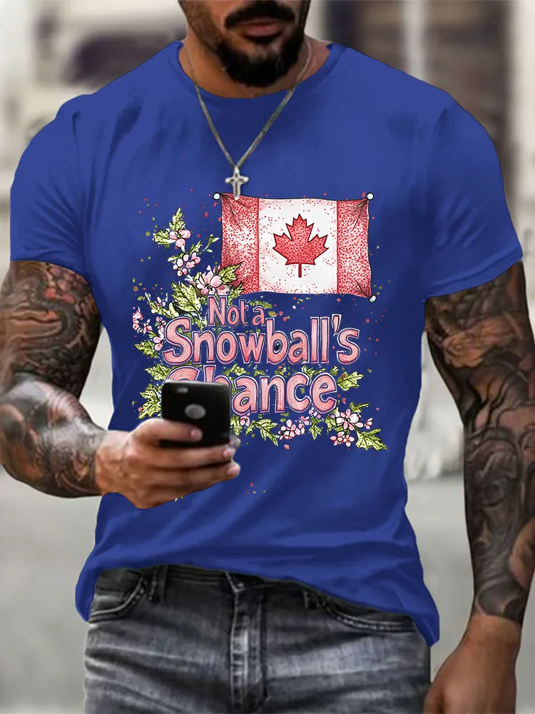 Round-Neck Short-Sleeved Shirt Not A Snowball'S Chance T-Shirt