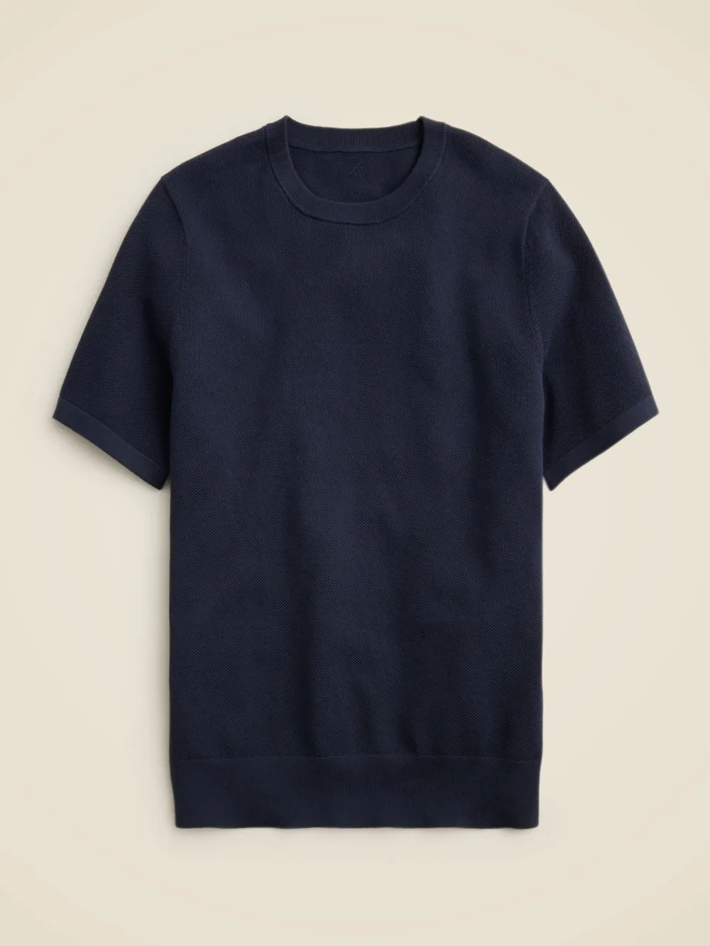 Dark Navy Short Sleeve Knit Sweater