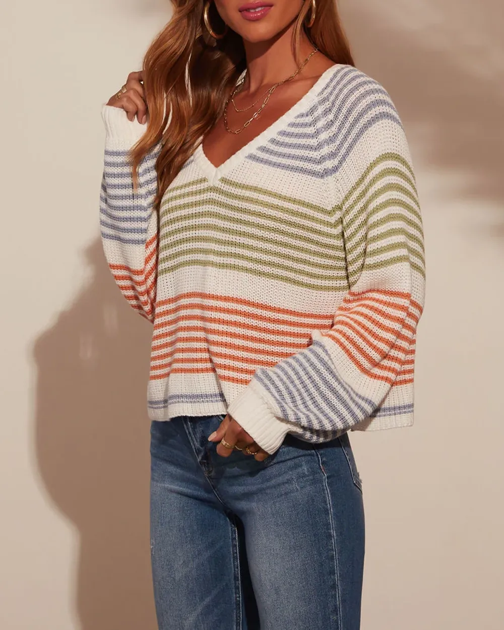 Striped Oversized Pullover Sweater