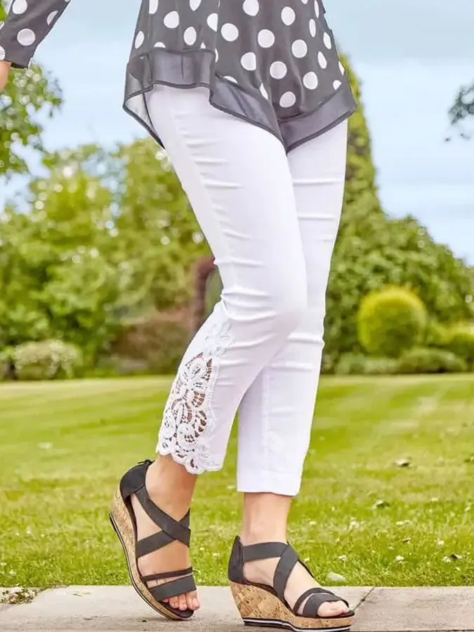 Ladies Patchwork Lace Casual Pants