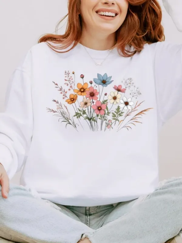 Wildflower Round Neck Sweatshirt