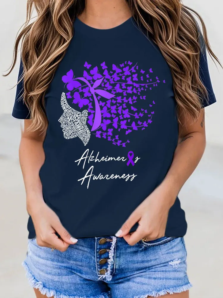 Women's Alzheimer's Awareness Print T-Shirt
