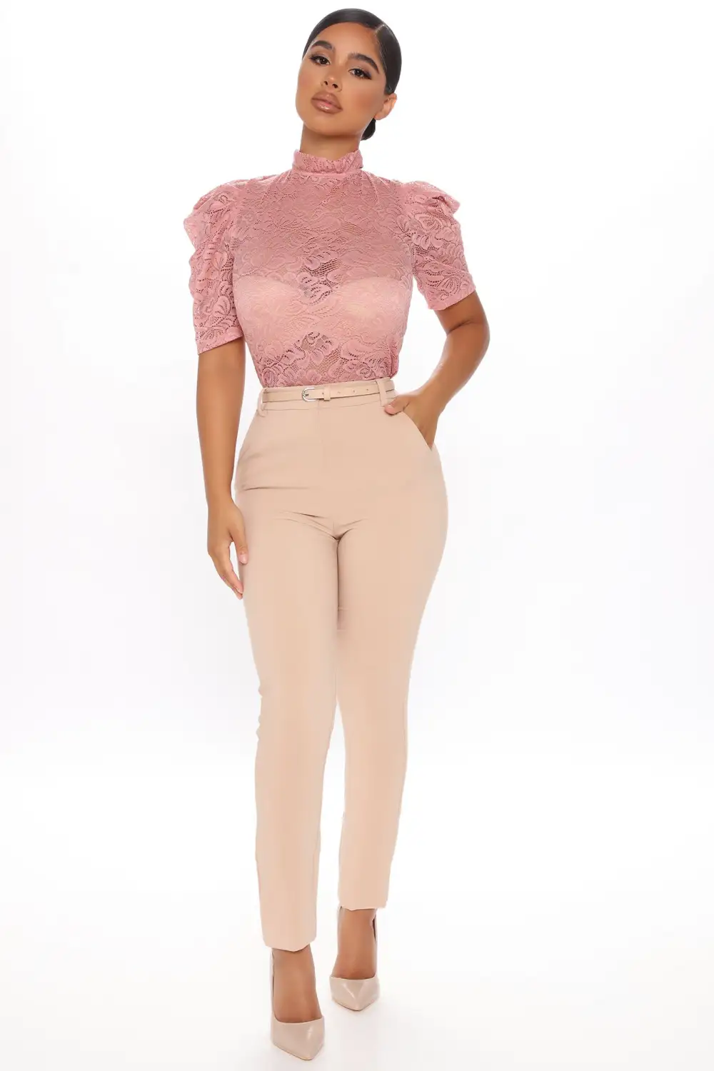 Madison Lace Top - Mauve