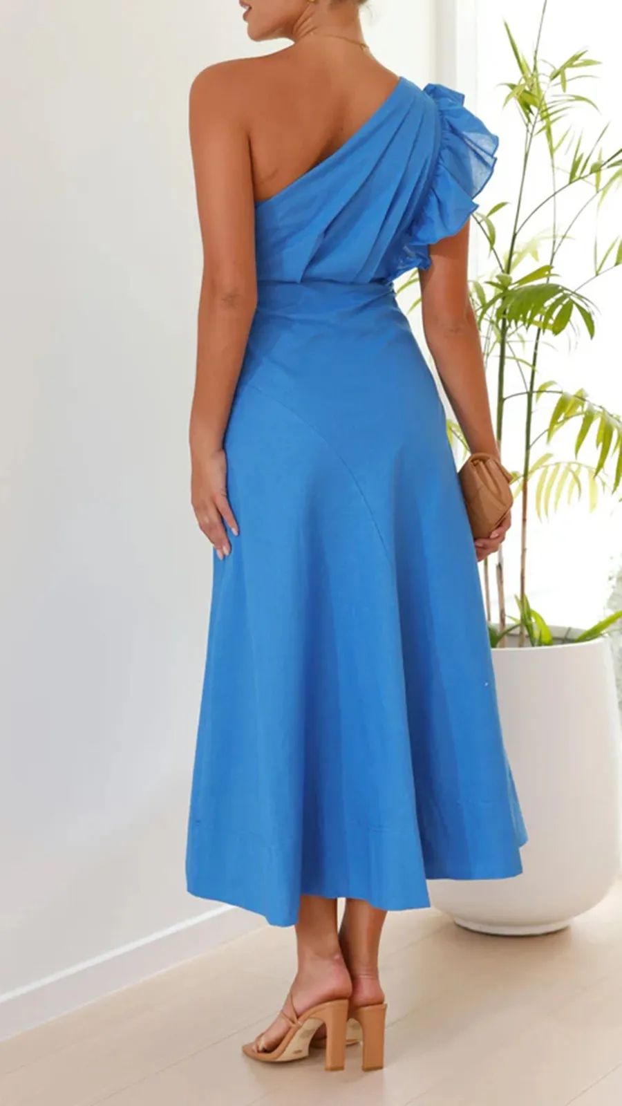 Ruffle Sleeve Midi Dress