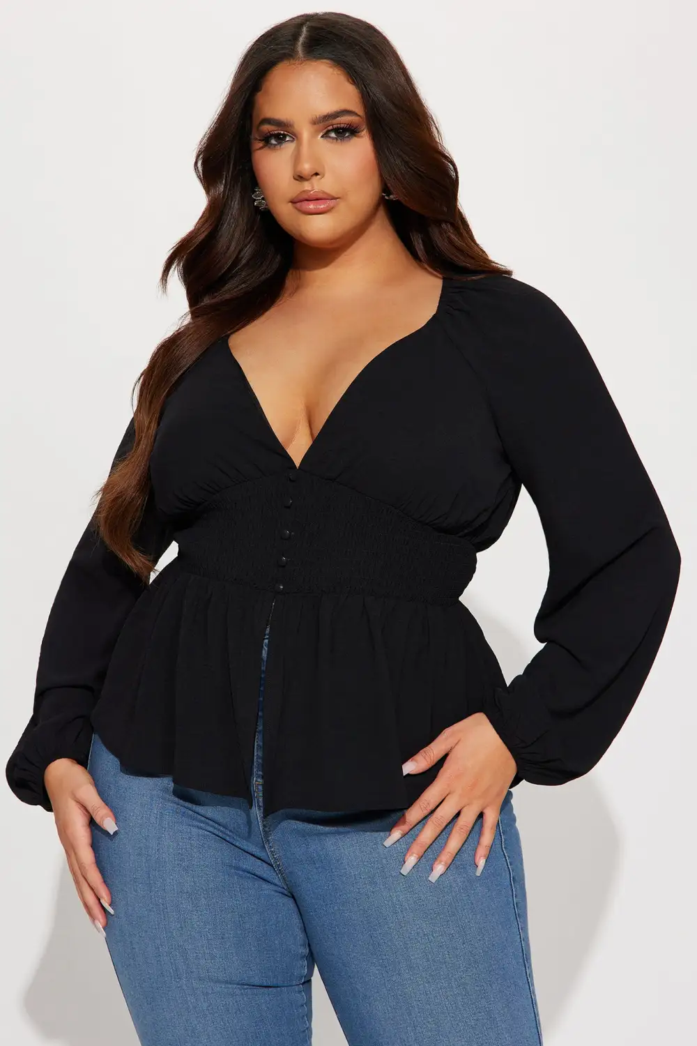 Garden Dates Blouse Top - Black