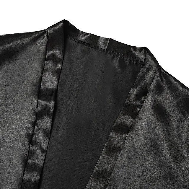 Women's Lingerie Pajama Sets 5 Pieces Satin Floral Lace Cami Top with Robe Nightgown Pants Pink Black Size XXL