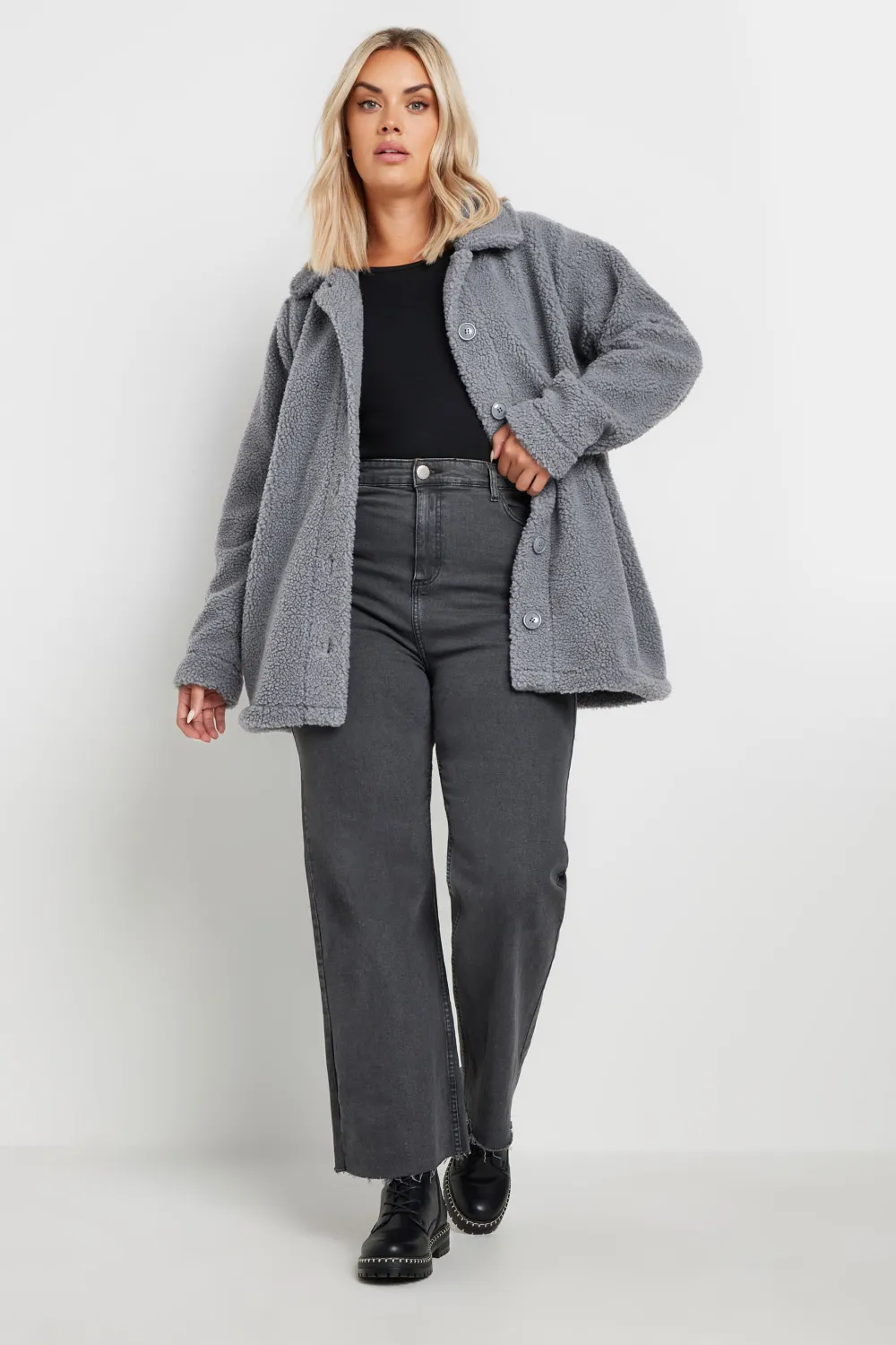 YOURS Curve Black Teddy Fleece Jacket