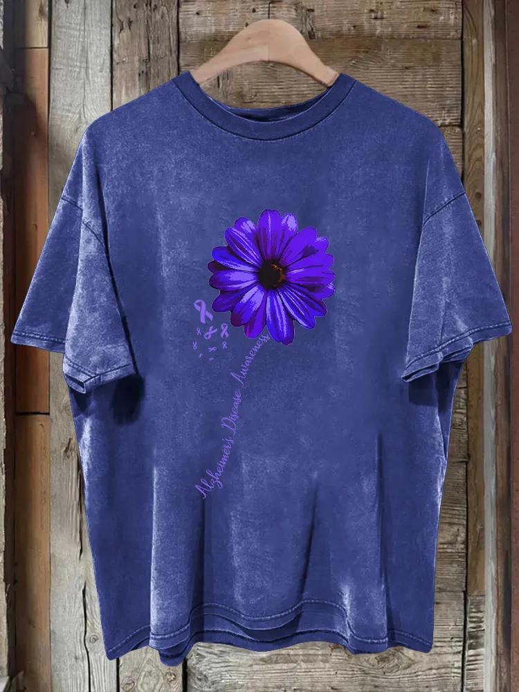 Men'S Shirt For Alzheimer'S Disease Prevention And Treatment, Sunflower Print T-Shirt
