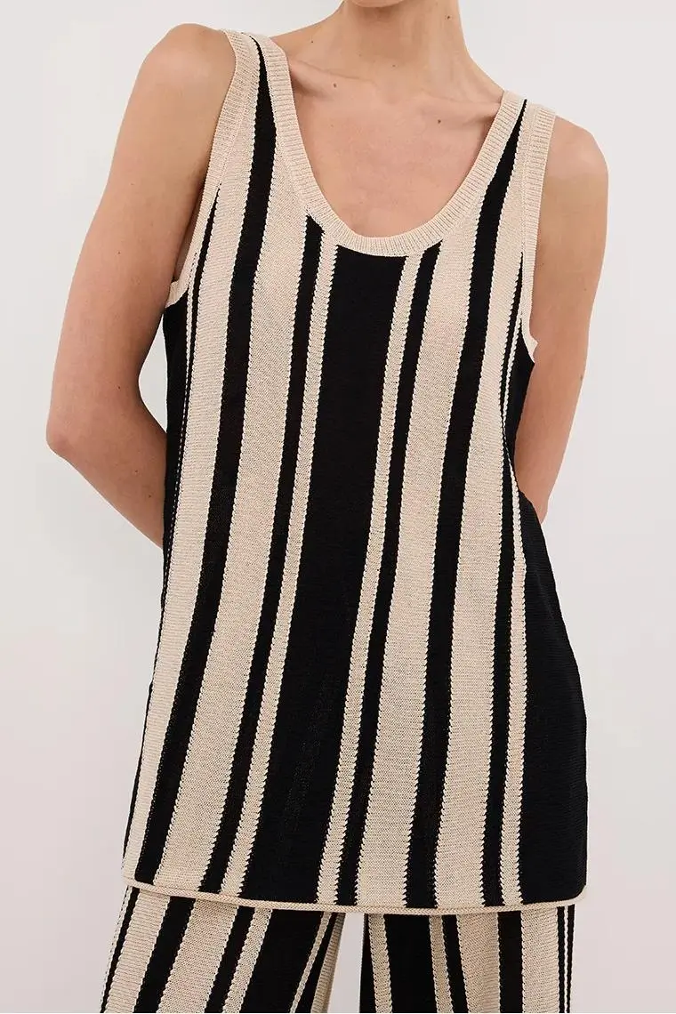 STRIPE LONGLINE KNIT TUNIC