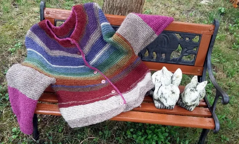 Vintage Button Down Rainbow Icelandic Cozy Warm Sweater