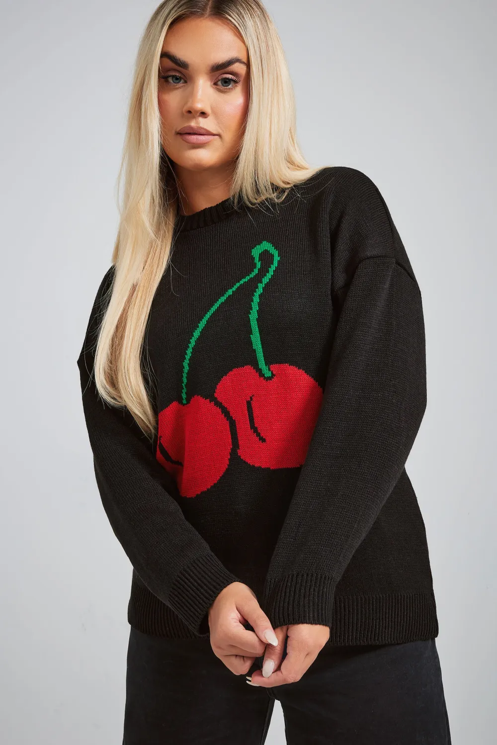 LIMITED COLLECTION Curve Black Cherry Knitted Jumper