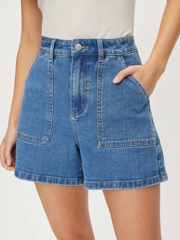 Mid Blue Denim Short