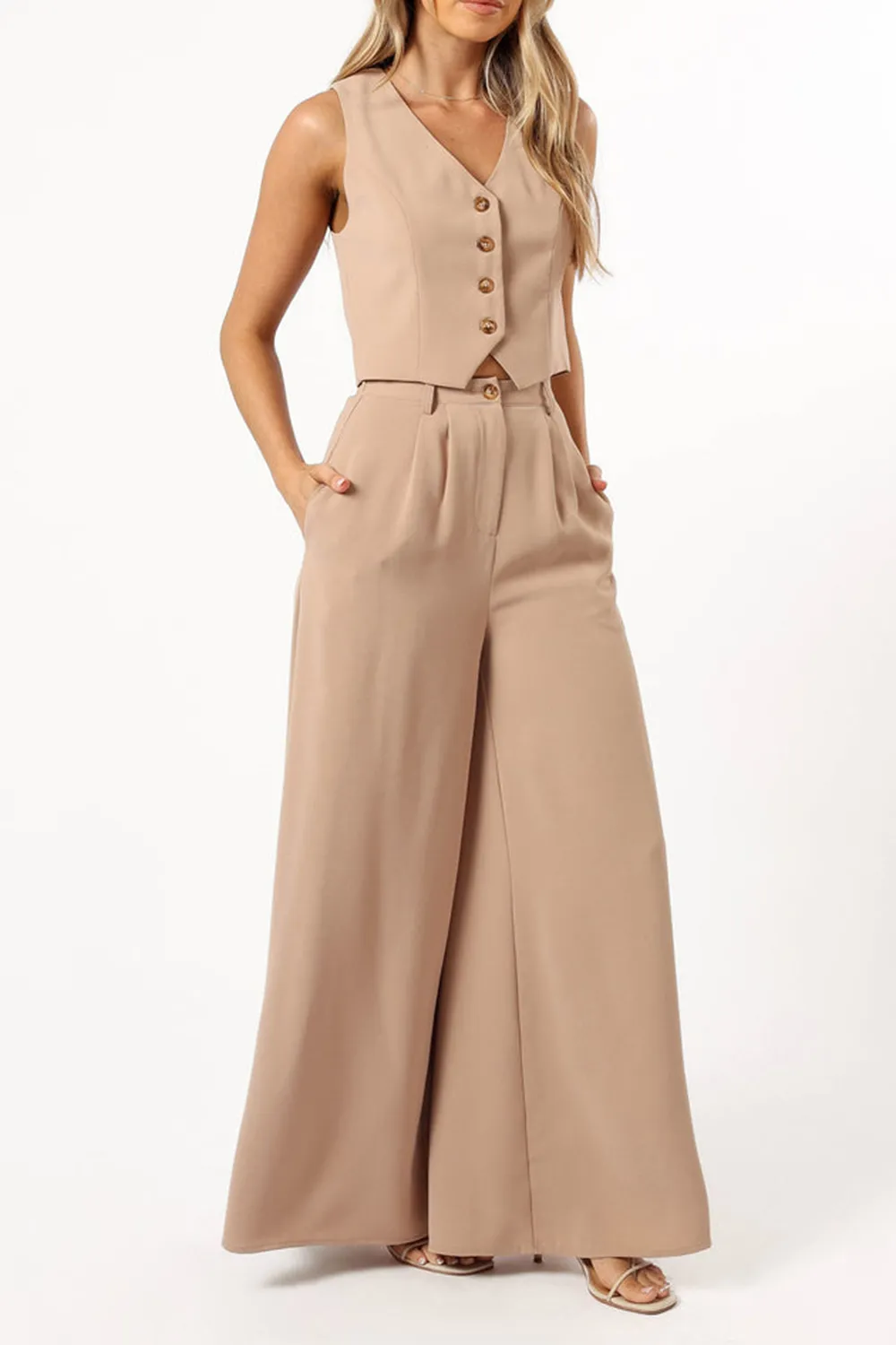 WIDE LEGS PANT - BEIGE