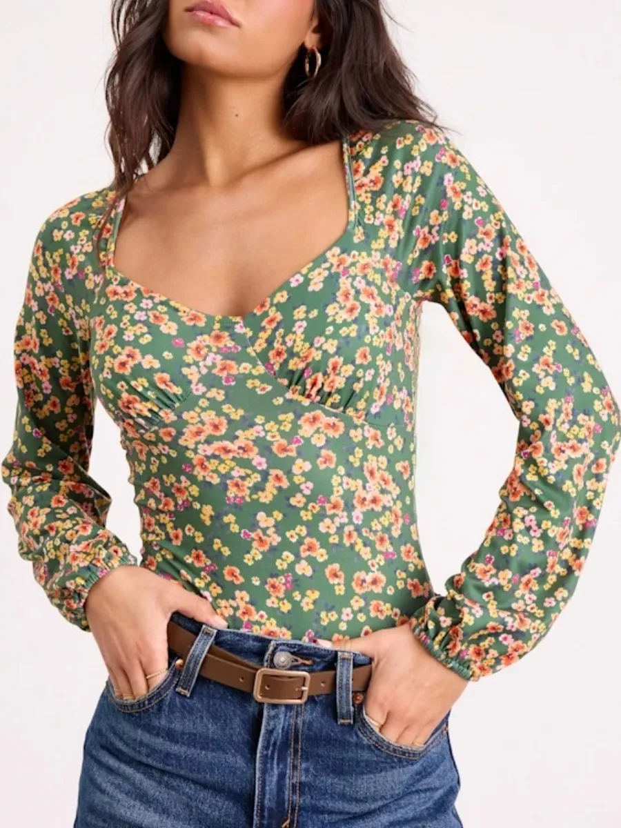 Floral Long Sleeve Bodysuit