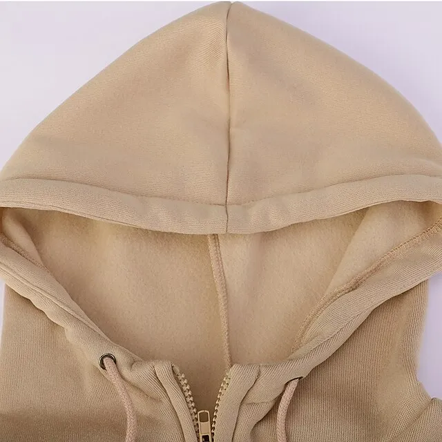 Women's Winter Jacket Hoodie Coat Solid Color Sport Causal Long Sleeve Hoodie Regular Winter Fall Deep Purple Grass Green Black M L XL