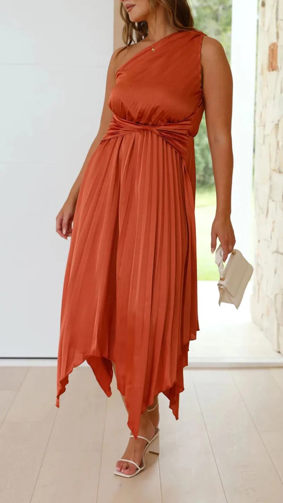 One Shoulder Midi Dress