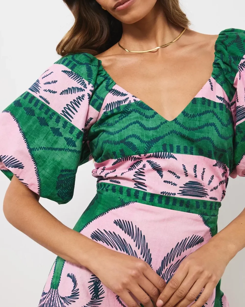 Linen Blend Mini Dress