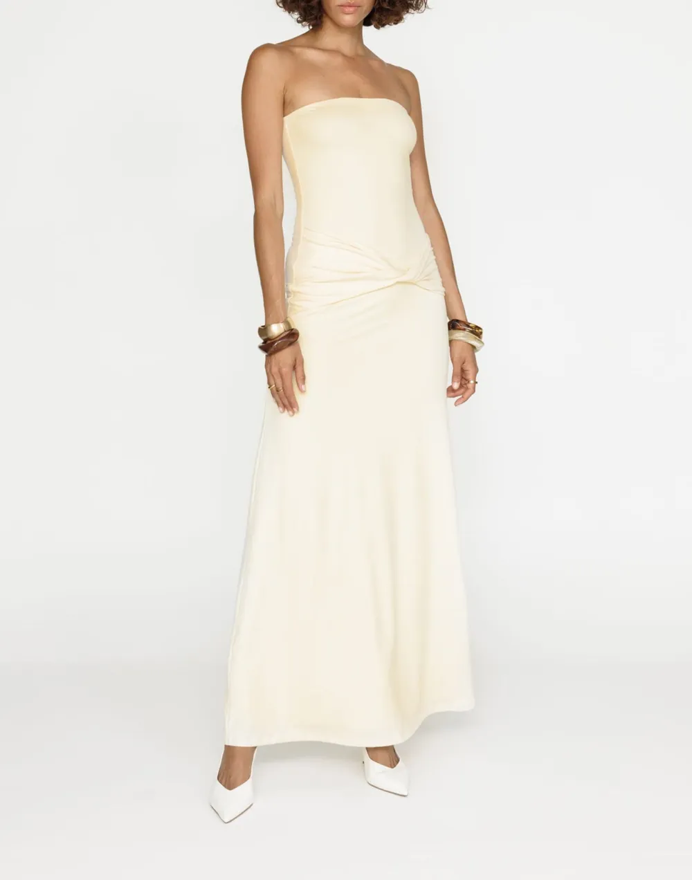 Creative Embellished Twisted Off-Shoulder Dress