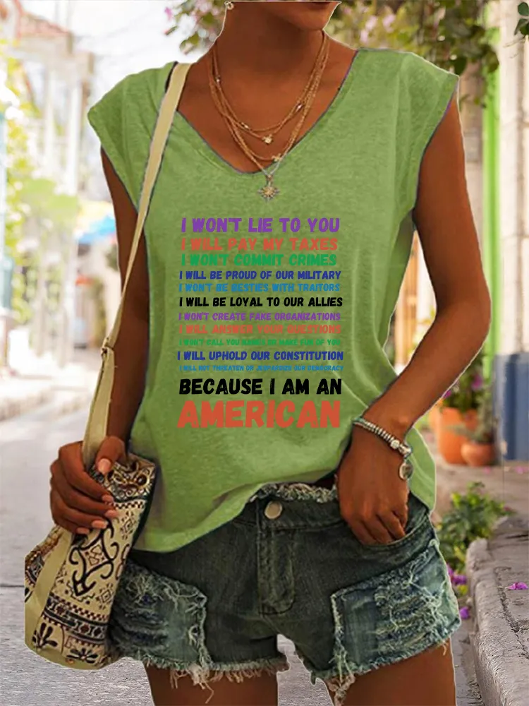 Women's Because I Am Anamerican V-neck Vest