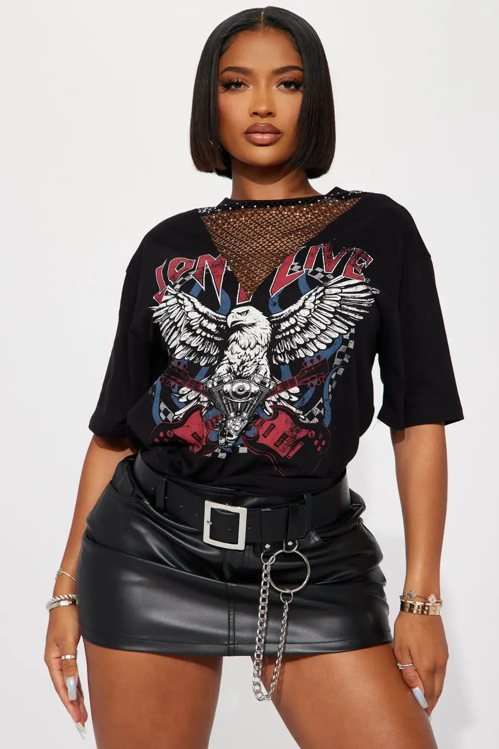 So Rock It Graphic Top - Black