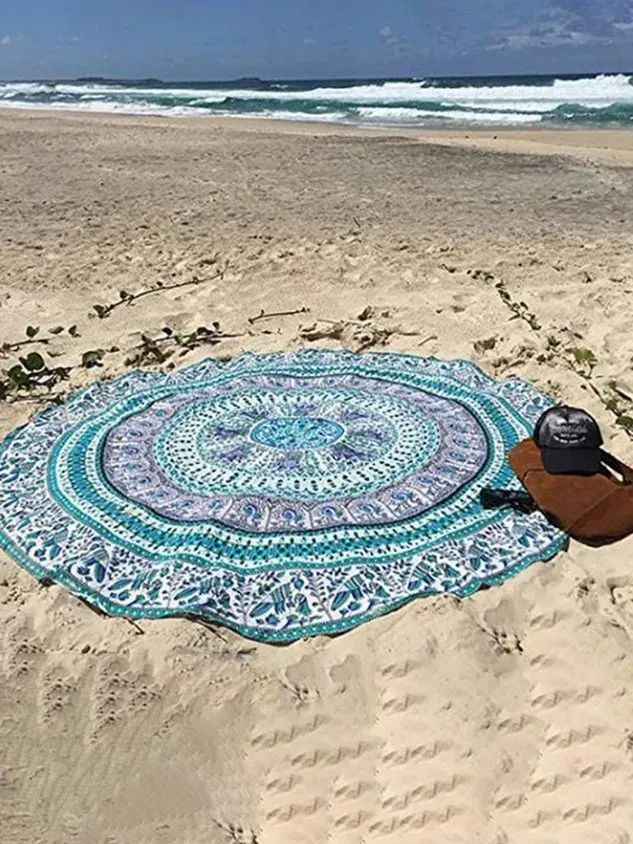 Round sun protection shawl beach towel