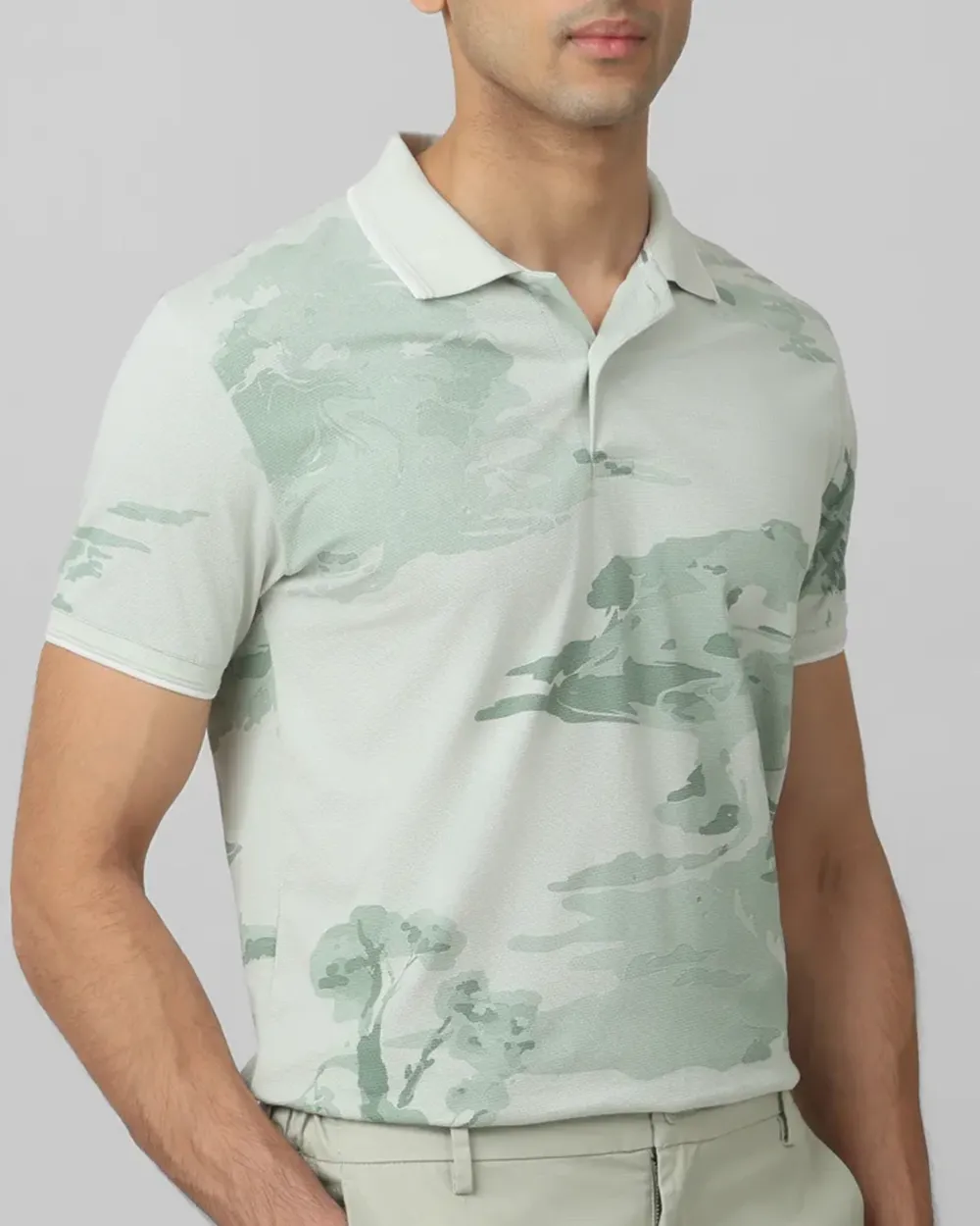 Daily Simple And Slimming Light Green Polo Shirt