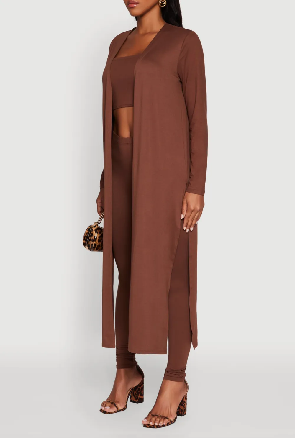 Solid Color Long Cardigan