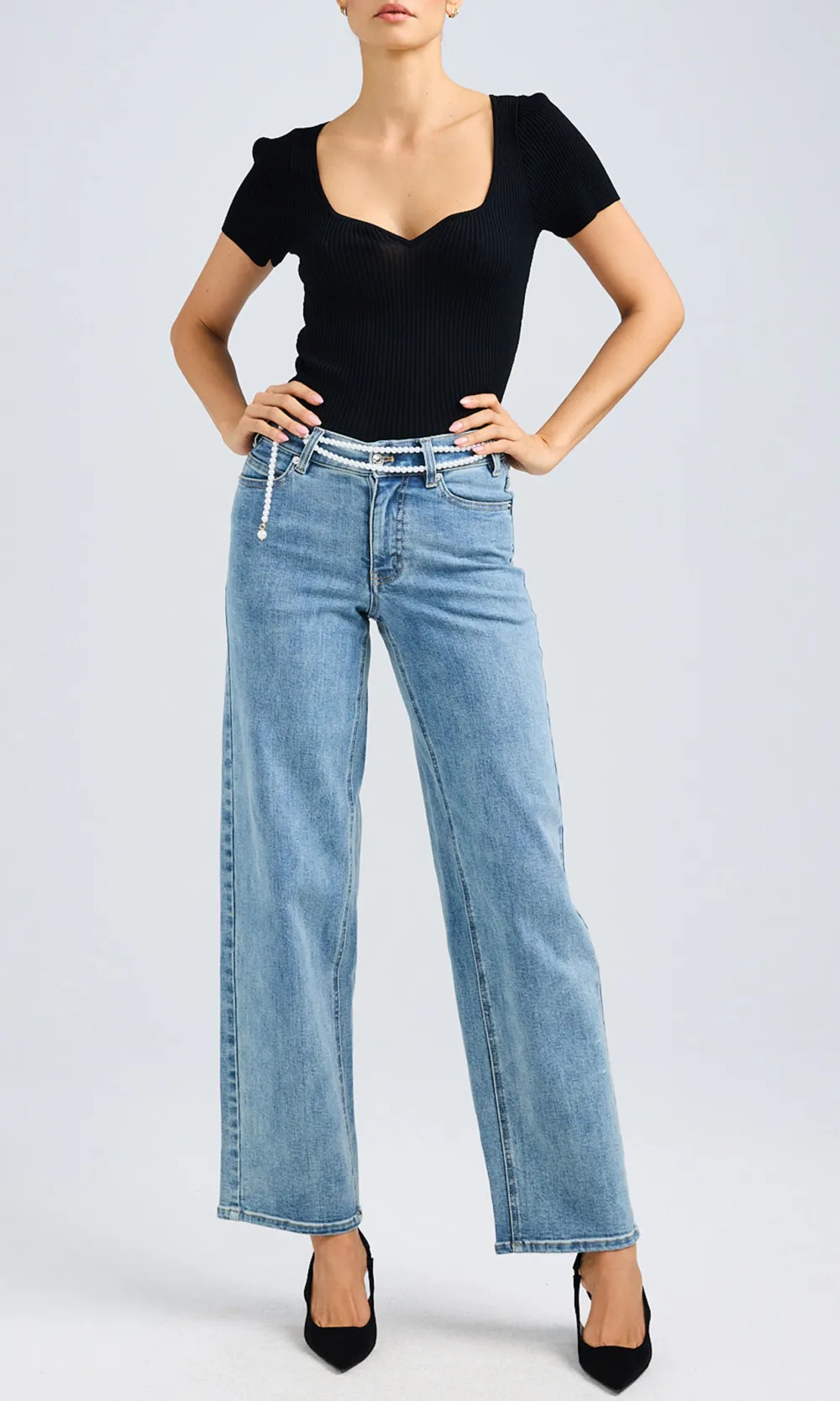 Ribbed Short Sleeve Knitted Top