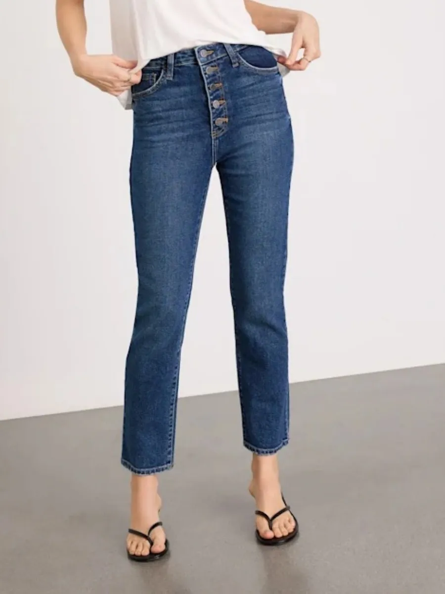 Button-Fly Slim Fit Jeans