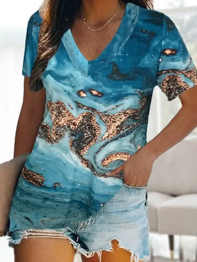 Casual Sea Turtle Print T-Shirt